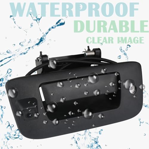 Backup Camera Tailgate Handle Rear View Camera Liftgate Latch Handle with Key Lock Cylinder Black Compatible with 2007 (2007-2014 Black)