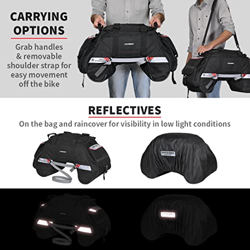 Claw Mini 48L Waterproof Motorcycle Tail Bag Black (Black)