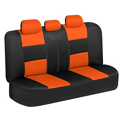 PolyPro Car Seat Covers Full Set in Orange on Black (Orange)
