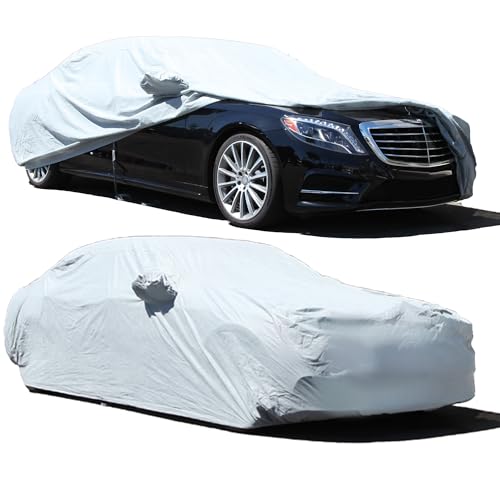 All Weather Waterproof car Cover Good for rain Snow uv Protection dust XL (F - (See Size Chart) / GRAY)