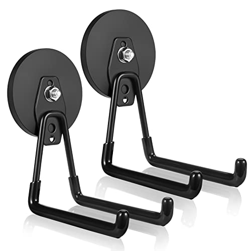 Strong Magnetic Hooks Heavy Duty Large Magnet Garage Storage Hooks (Black)