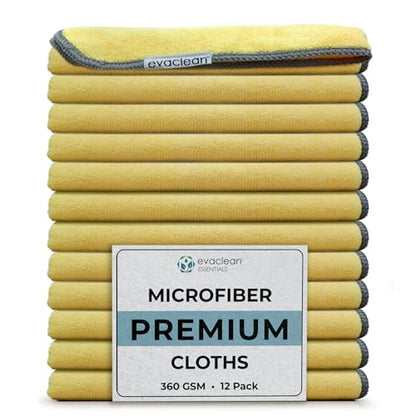 Premium Microfiber Cleaning Cloth 16"x16" (Yellow)