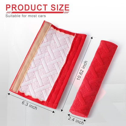 2 Pack Universal Car Seat Belt Pads Cover for A More Comfortable Driving (red)