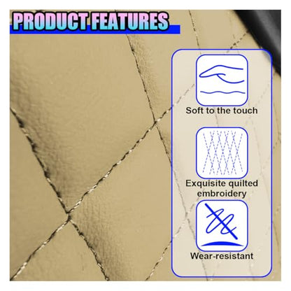 Leather Car Center Console Cover (Beige)