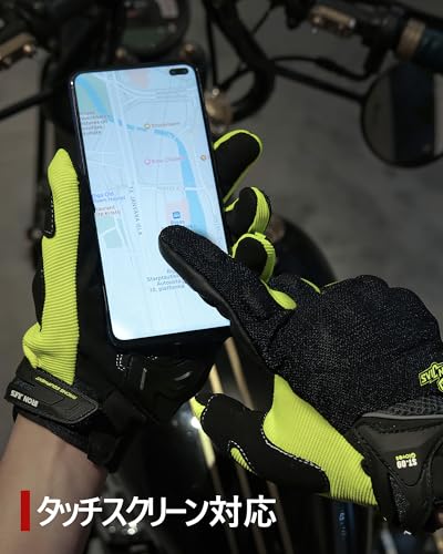 Motorcycle Riding Gloves Touch Screen Full Finger Glove Motocross Road Racing Bike Outdoor Sports for Women Men (X-Large / 09Green)
