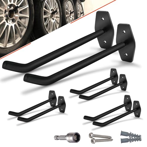 8 Pack 10 Inch Heavy Duty Garage Hooks (8 Pack – Black / 10" (250mm))