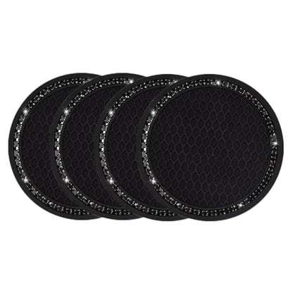 PCS Bling Car Cup Coaster (4 Count / Black and Black)