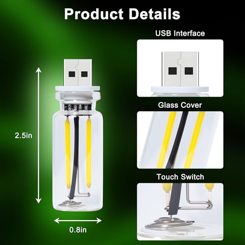 2 Packs USB Light for Car (2pcs(green))