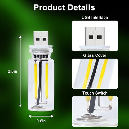 2 Packs USB Light for Car (2pcs(green))
