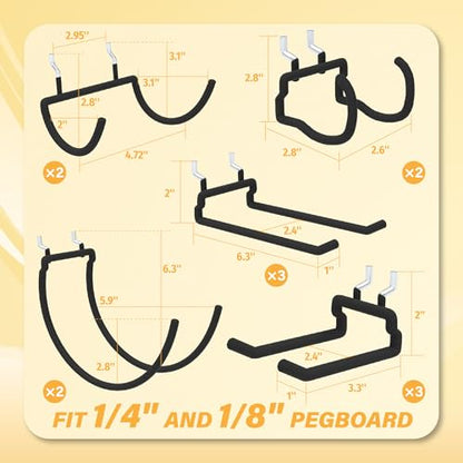 12PC Heavy Duty Pegboard Hooks for 1 (12PC)