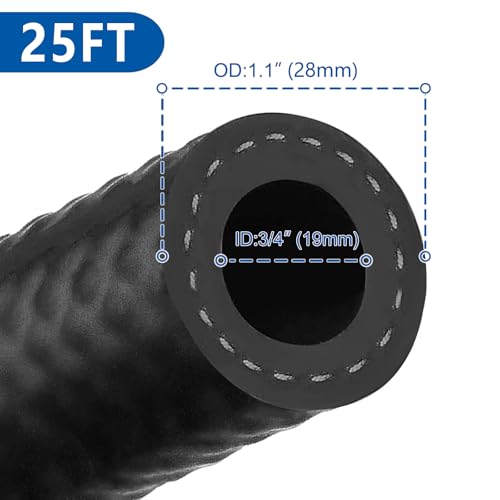 Rubber Fuel Hose Line Push Lock 3 (3/4" ID 25ft)