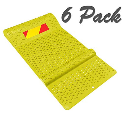 Pack of 6 Pair of Plastic Parking Mat Guides for Garage Vehicles (6 Pack / Yellow)