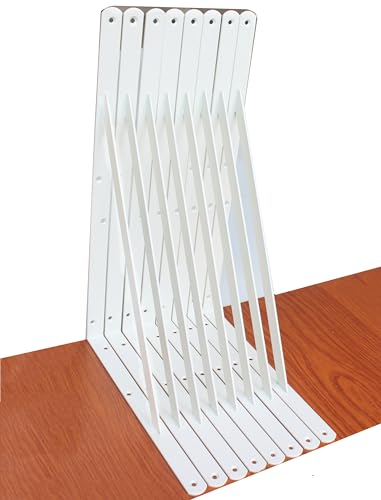 8 Pack L22 x H 12" White Heavy Duty Shelf Brackets with Screws Metal Shelf Brackets Shelf Support Angle Brackets for Shelves L Brackets Heavy Duty Floating Shelf (8 Pack-White / 22''x12'')