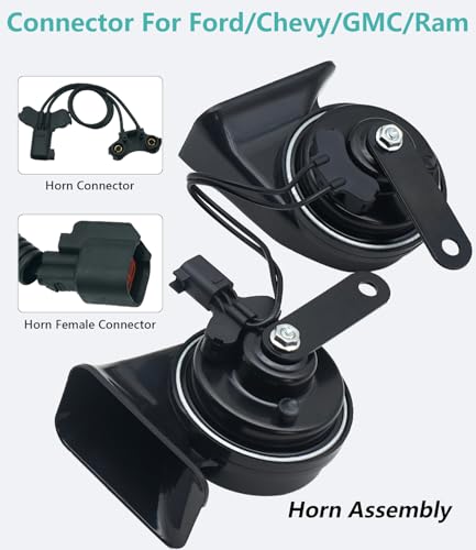 126dB Dual Tone Car Horn Kit with 2 Connector Types (Ford(2 Connectors))
