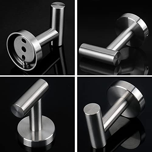 Bath Towel Hooks (Brushed Nickel / 4 Pack)