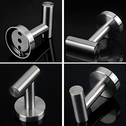 Bath Towel Hooks (Brushed Nickel / 4 Pack)