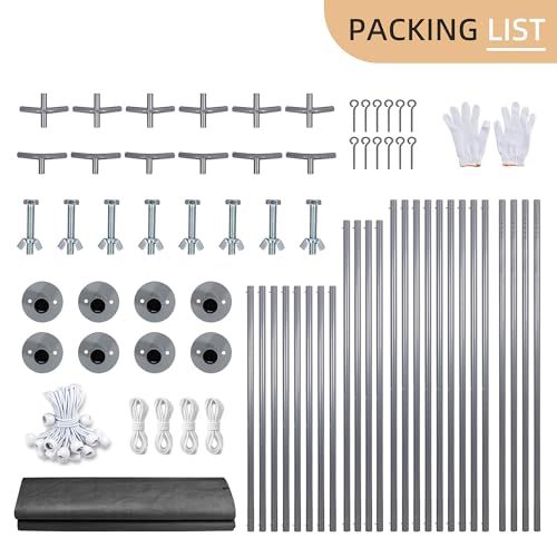 JY QAQA 10x20 FT Heavy Duty Carport with Removable Side Walls and Doors (Gray / 10x20 FT)