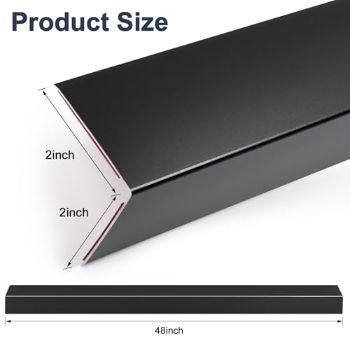 10PCS 48" Black Metal Corner Protectors (10pack-48.0 x 2.0 x 2.0 in / Black)