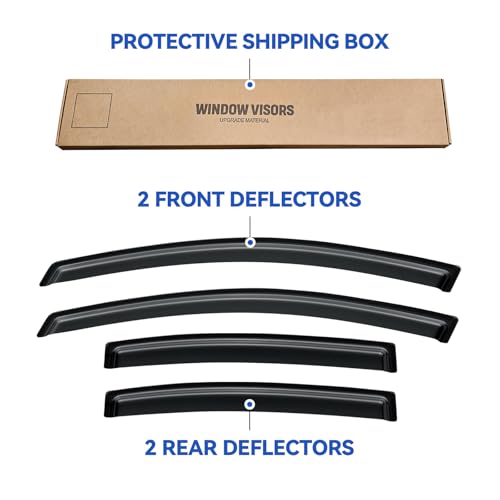 Window Visors Rain Guards for 2007 (2007-2012 Nissan Sentra)