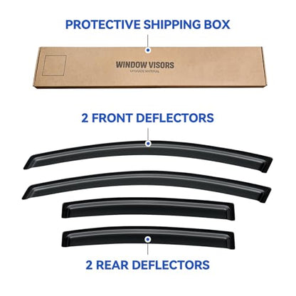 Window Visors Rain Guards for 2007 (2007-2012 Nissan Sentra)