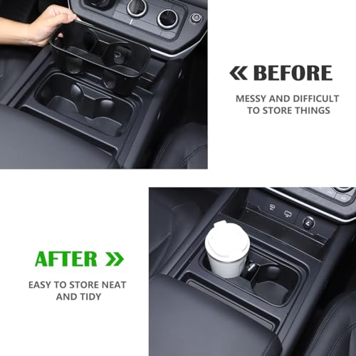 Black Center Console Cup Holder Compatible with Land Rover Defender 90 110 130 2020 (For Defender 2022-2024)