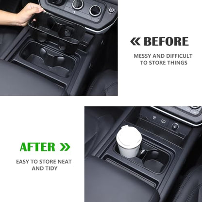 Black Center Console Cup Holder Compatible with Land Rover Defender 90 110 130 2020 (For Defender 2022-2024)