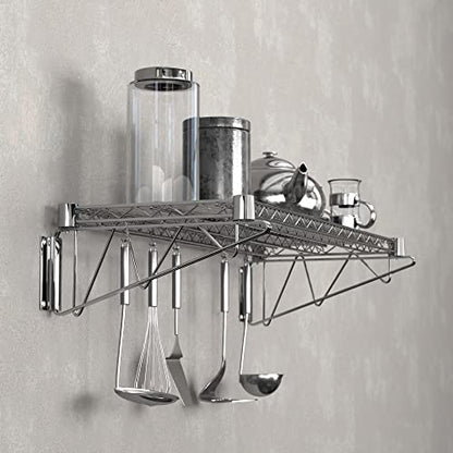 14" x 36" Chrome Wire Wall Mount Shelf (Chrome / 14" x 36")