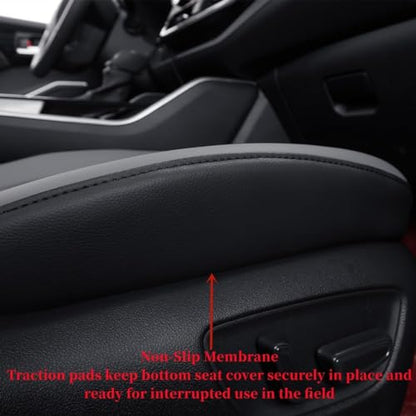 Car Seat Covers for Toyota 2018 (Leatherette(Black/Gray) / 2018-2024 Camry Hybrid LE SE)