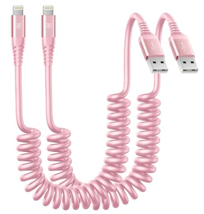 iPhone Charger Cable for Car 3FT (3FT / USB A to Lightning / Pink)