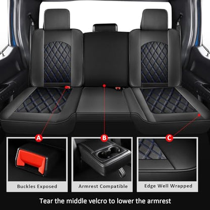 Seat Covers Full Set for 2009 (Black and Blue / Full Set (Curved Back))