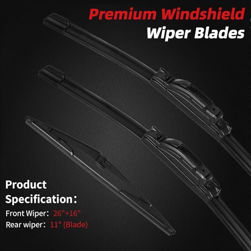 Windshield Wipers Replacement for Kia Sportage 2017 (26"+16"+11")