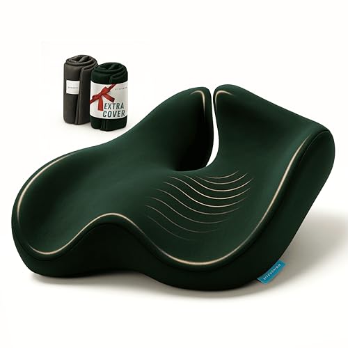 Seat Cushion for Tailbone Pain Relief (Green & Dark Gray)