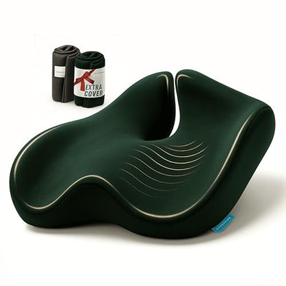 Seat Cushion for Tailbone Pain Relief (Green & Dark Gray)