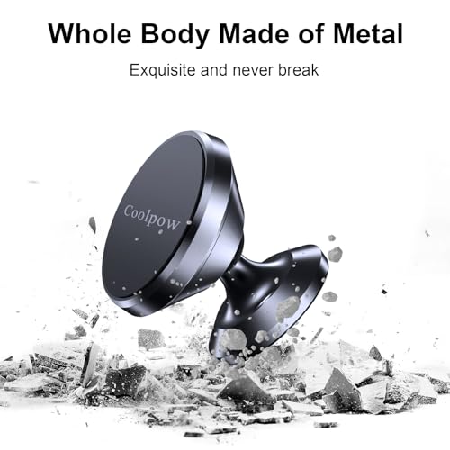 2 Pack】Magnetic Phone Holder for Car Dash Strong Magnetic Car Phone Mount (Black)