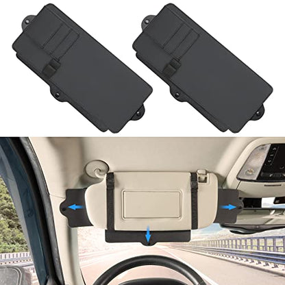 Car Sun Visor Sunshade Extender (Black / 2 Pack)