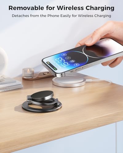 Dual Sided Magnetic Ring Holder for Gym MagSafe Stand & Phone Grip (Black)
