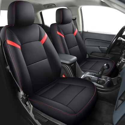 Chevy Colorado Seat Covers ((2023-2025) Full Set / Black&Red)
