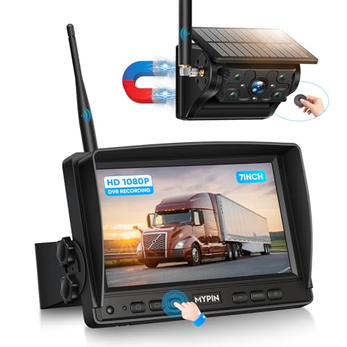 Solar Wireless Magnetic Backup Camera with 7 Inch 1080P Monitor System (Camera Set)