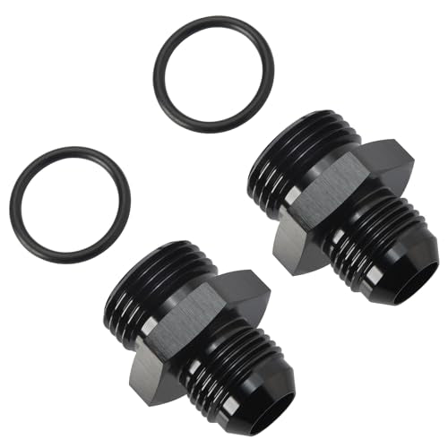 10AN Male Flare to 12AN ORB O (10AN to 12AN ORB / Black - 2PCS)