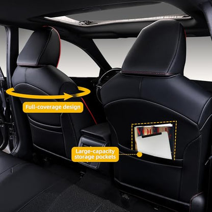 Custom Fit Camry Seat Covers for 2018 (Black with Red Sport / 2018-2024 Camry Gas)