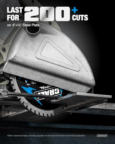 6-1/2 Inch 48 Teeth Steel and Ferrous Metal Cutting Circular Saw Blade, 5/8 Inch Arbor, Thin Kerf, Professional Carbide Tipped Blade for Angle Iron, Threaded Rod, EMT Conduit(C0648MC) (6-1/2" 48T)