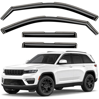 Window Deflectors Smoke Tinted in (For Grand Cherokee 22-26)