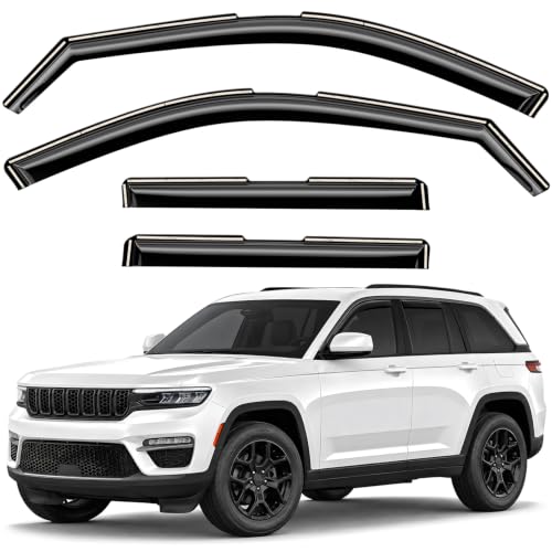 Window Deflectors Smoke Tinted in (For Grand Cherokee 22-26)