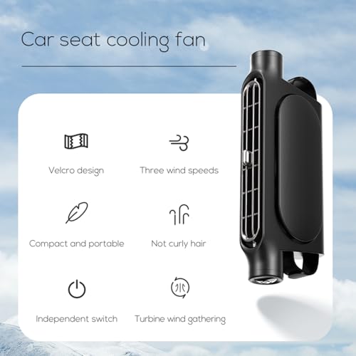 Upgrade Car Seat Cooling Fan (A-Black)