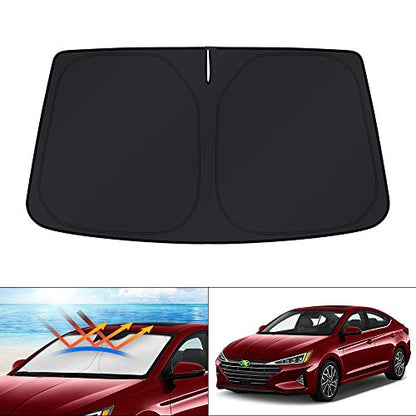 Windshield Sun Shade for Hyundai Elantra 2017 2018 2019 2020 Accessories Custom Fit Sunshade Foldable Sun Visor Protector Block UV Rays (FOR | Hyundai Elantra 2017-2020)
