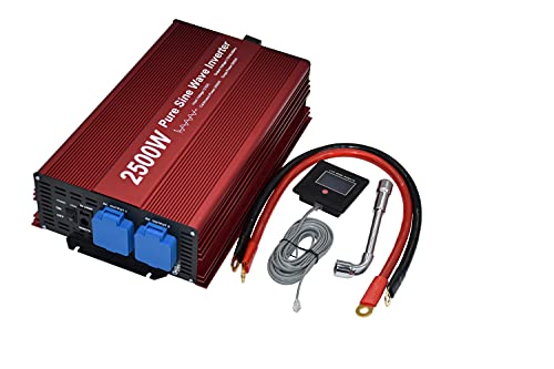 2500W Pure Sine Wave Inverter 12V to 120V AC with 2 AC outlets (2500W)