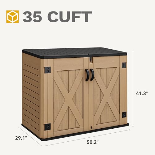 Outdoor Storage Shed (X-Shaped-35 Cu Ft / Brown)