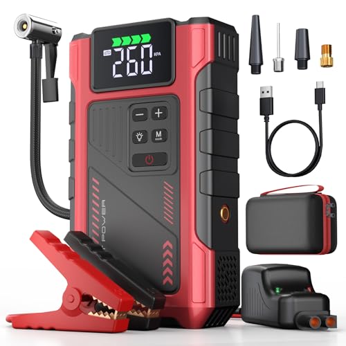 4500A Car Jump Starter with Air Compressor (RED)