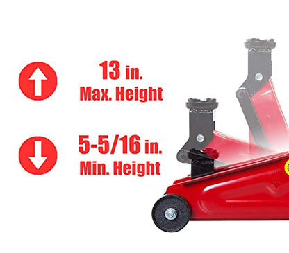 T820014S Torin Hydraulic Trolley Service (Red / Standard With Case / 1.5 Ton)