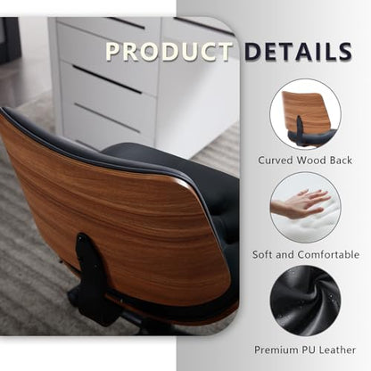 Armless Home Office Chair in Button Style (Black / Button Style)